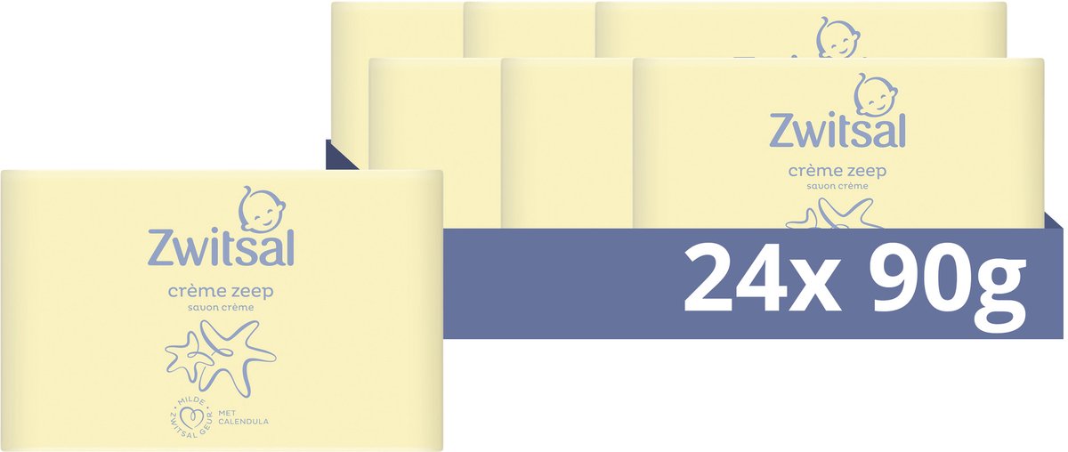 Zwitsal - pain de savon crème - bébé - 6 x 4 x 90 g