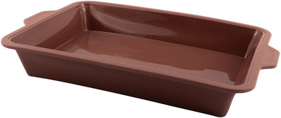Moule à cake rectangulaire Point-virgule en silicone platine vintage marron 34x24x6cm