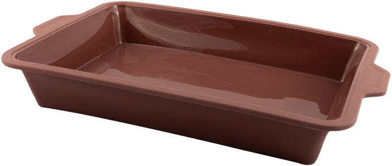 Moule à cake rectangulaire Point-virgule en silicone platine vintage marron 34x24x6cm