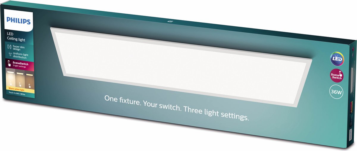 Philips LED Plafonnier Philips Touch - rectangulaire - blanc