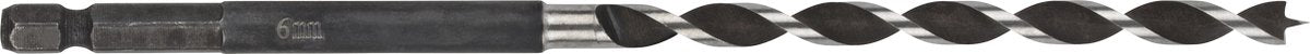 Wolfcraft - Foret serpent 6 mm pour poutres en bois - 165 mm - Foret à bois à tige hexagonale - hex - 7131000