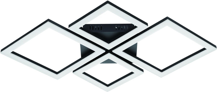 Plafonnier intelligent Eglo connect.z paranday-z - 47 cm - noir et blanc - lumière blanche orientable - dimmable - zigbee