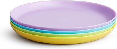 Assiettes multicolores Munchkin pour enfants - couleurs gaies - passent au micro-ondes et au lave-vaisselle - par 4 pièces
