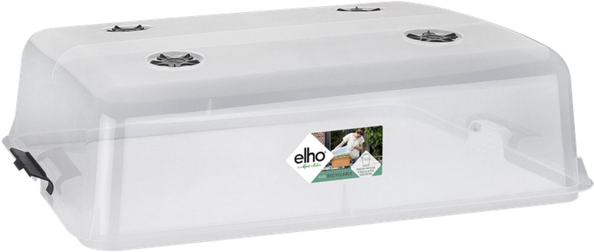 Elho green basics grow house xxl 75 - accessoires pour accessoires de culture et de récolte en extérieur - ø 74,8 x h 22,3 cm - transparent