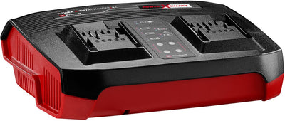 Chargeur duo Einhell - power x-change - 18 v - courant de charge 4a - support mural intégré - convient à toutes les batteries power x-change