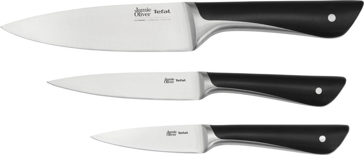 Ensemble de couteaux Jamie Oliver by Tefal - 3 pièces - acier inoxydable - ergonomique - pour usage professionnel