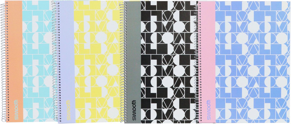 Ancor livre à spirales lisse a5 couverture rigide diamant - 4 pièces - motifs assortis