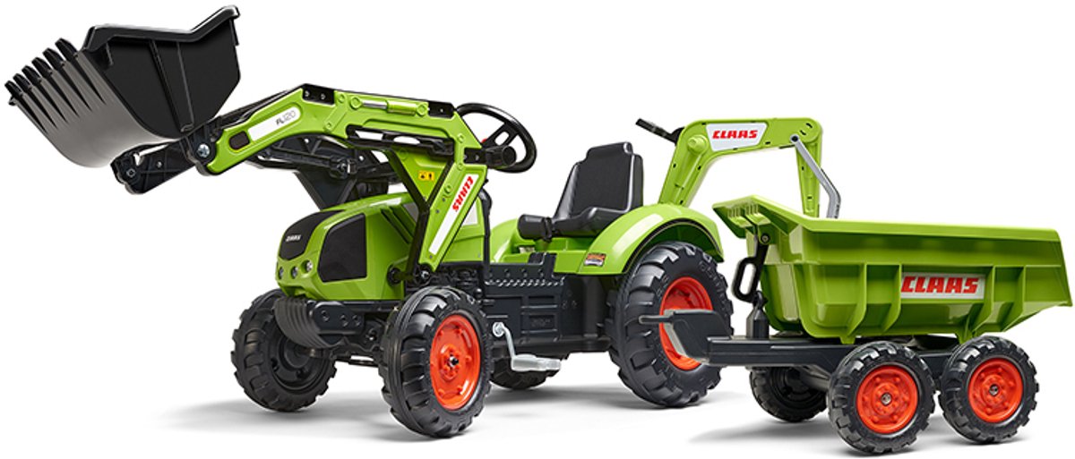 Falk Claas trap tracteur maxi set avec pelle chargeuse et remorque