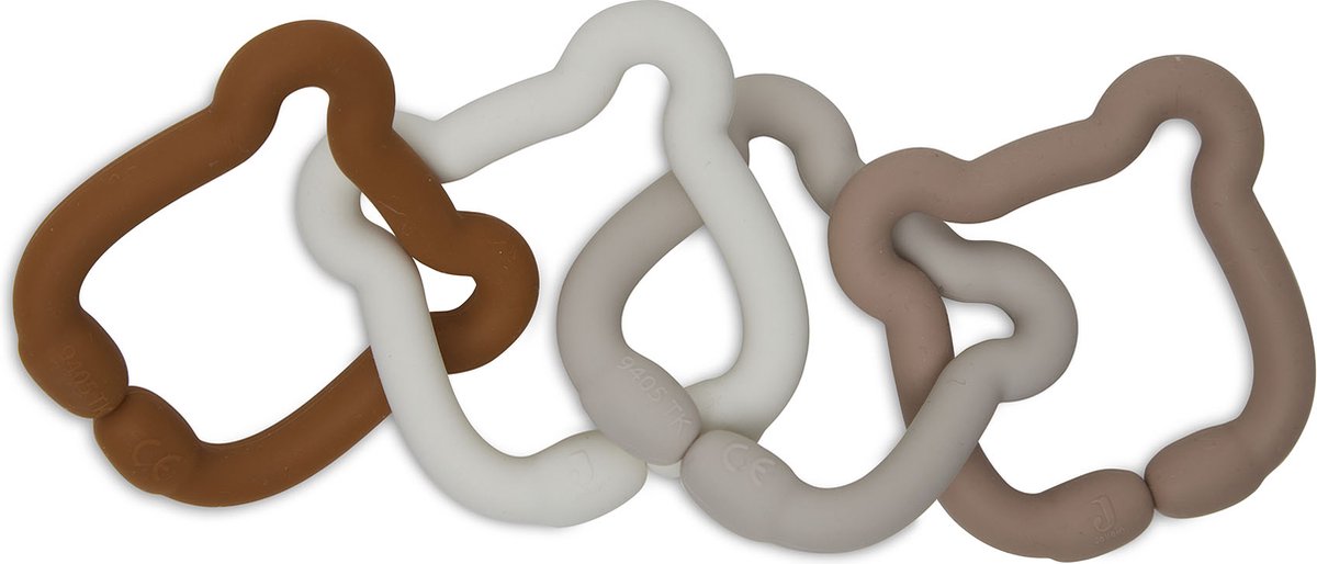Jollein jouet anneaux silicone 20x7x1cm ours en peluche