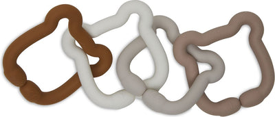 Jollein jouet anneaux silicone 20x7x1cm ours en peluche