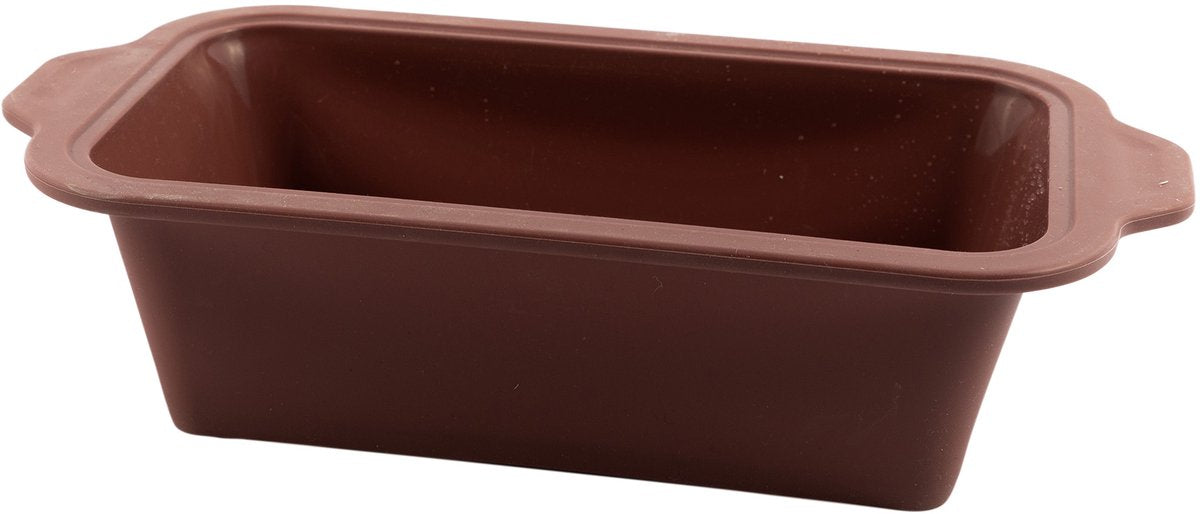 Moule à cake point-virgule rectangulaire en silicone platine vintage marron 22x12x7cm