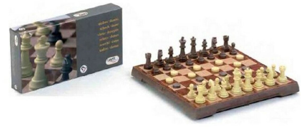 Geronimo games cayro - plateau de jeu d'échecs et de dames magnétique - taille moyenne - à partir de 7 ans