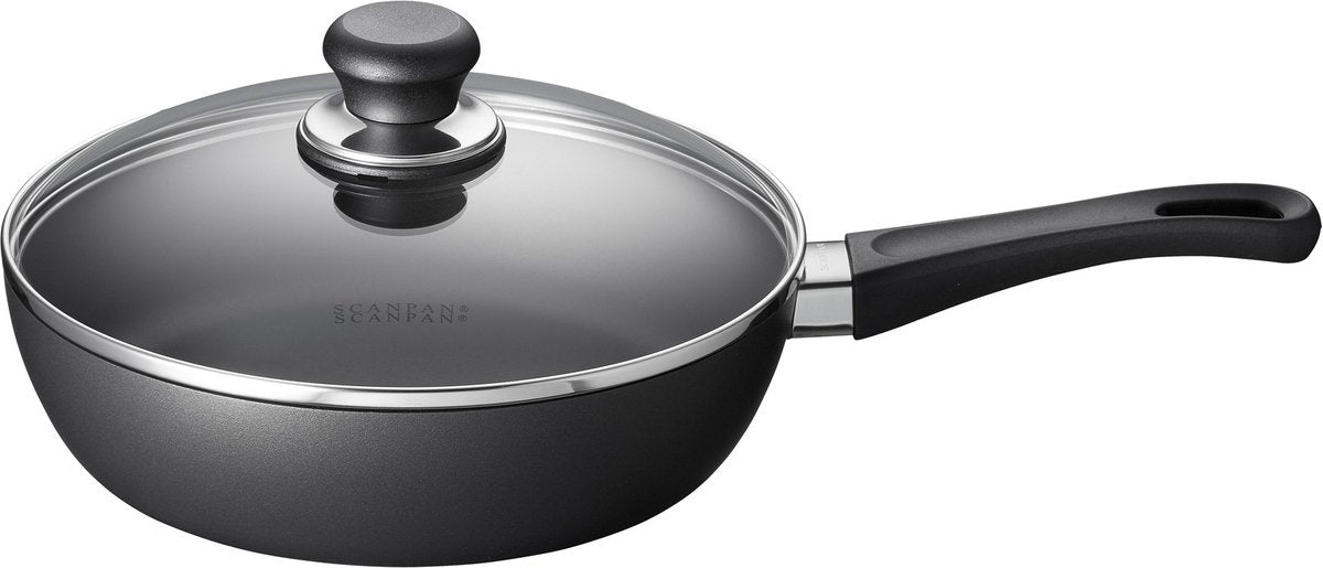 Poêle à frire Scanpan sauteuse avec couvercle induction classique ø 24cm 2 litres - convient à tous feux - revêtement antiadhésif standard