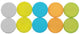 Aimant Maul néodyme - rond - 5 couleurs - 10 pièces - ø 1,9 x 0,4 cm