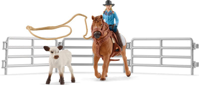 Schleich Farm World Team tire avec Cowgirl 42577