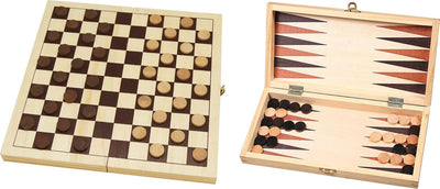 Jeu de dames et de backgammon Hot Games - taille du terrain 30 mm - 29 x 14,5 x 4,5 cm