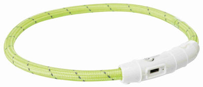 Collier de collier Trixie Collier de lumière de la lumière USB TPU nylon vert
