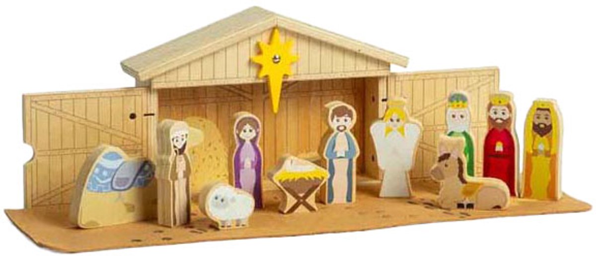 Bigjigs Scène de nativité en bois, 13dlg.