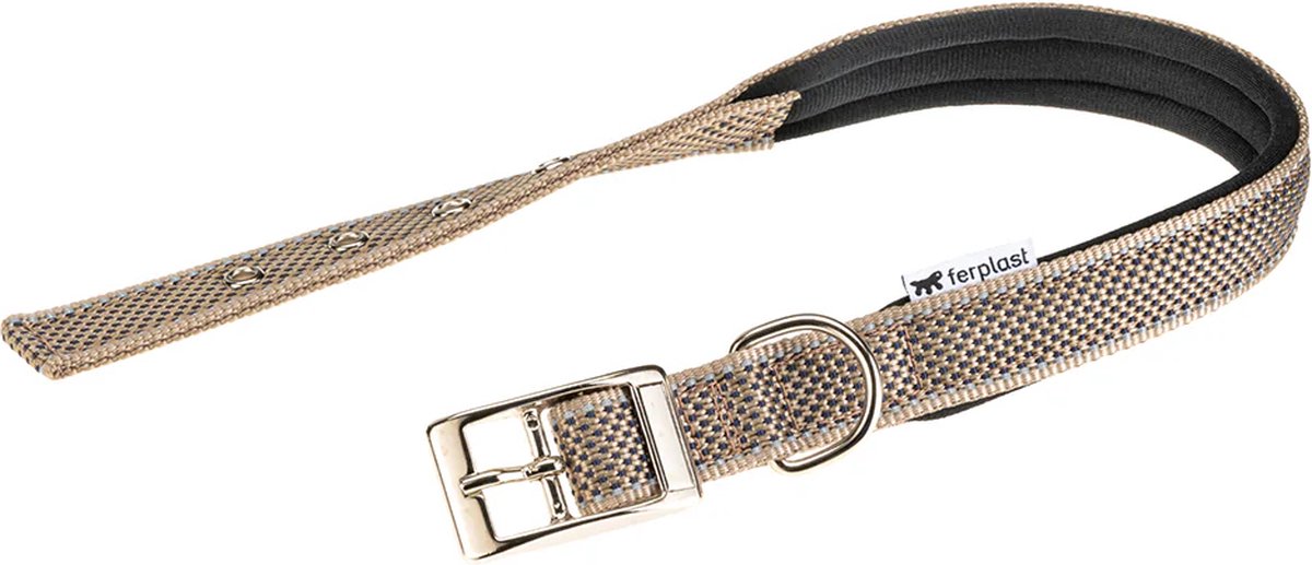 Collier pour chien Ferplast Daytona Deluxe Collar - doublure douce - marron - réfléchissant - l - largeur : 2,5 cm - tour de cou : 45 - 53 cm (veuillez mesurer avant de commander)