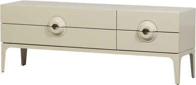 Meuble TV Woood merge - bois d'eucalyptus - beige poussière - 57x160x44