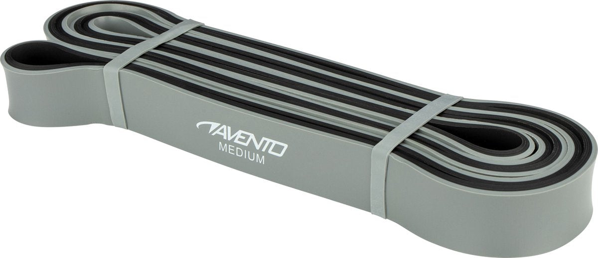 Avento fitness power band latex - moyen - gris noir