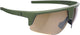 Bbb cycling comet lunettes de cyclisme pour hommes et femmes - lunettes de sport durables - lunettes de cyclisme adaptées à la course, VTT gravier - ambre vert olive mat - bsg-75
