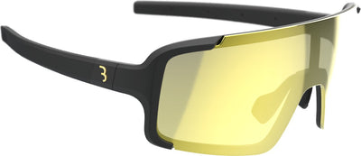 Lunettes de cyclisme sans cadre Bbb Cycling Chester PH - Lunettes de cyclisme photochromatiques avec lentille torique - Monture complète - Grilamid - Noir mat MLC Gold - BSG-69PH