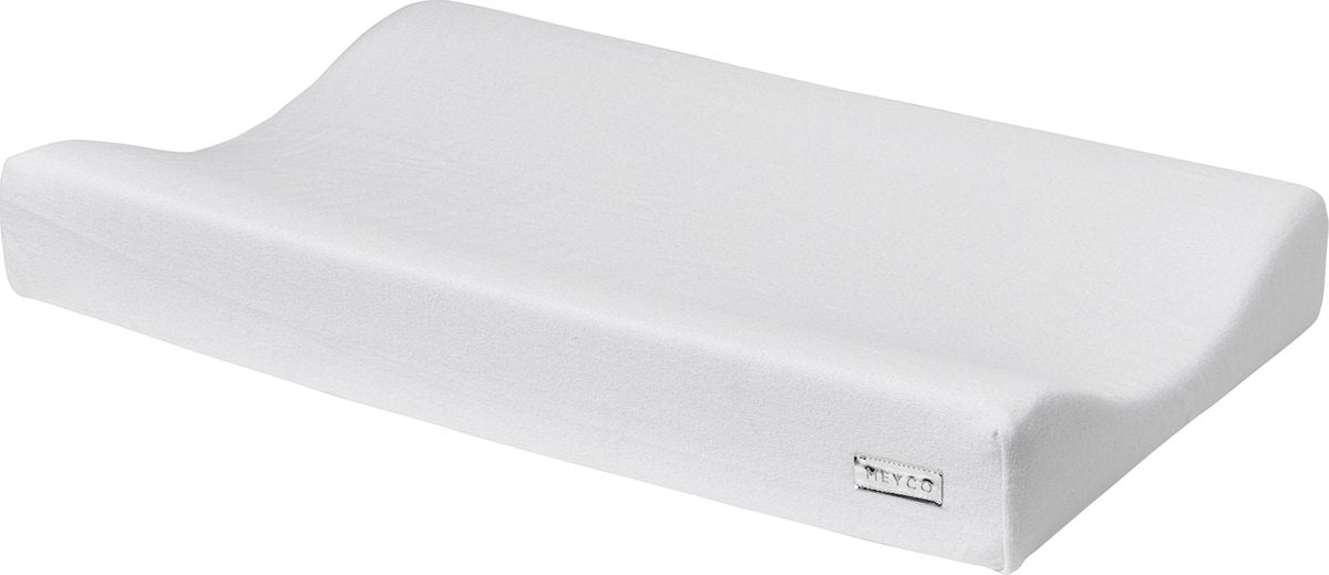 Housse de matelas à langer basique en tricot pour bébé Meyco - blanc chaud - 50x70cm