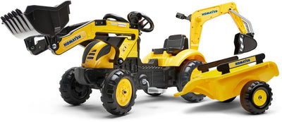 Tracteur à pédales Falk Komatsu jaune 3 7 (2005546)