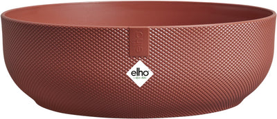 Elho jazz bowl 28 - pot de fleur d'intérieur - 100% plastique recyclé - ø 27,5 x h 9,0 cm - rouge toscan