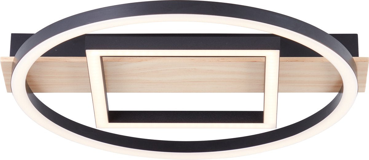 Brilliant ag brillant maureen - plafonnier - led 24w - 3000k - noir - bois