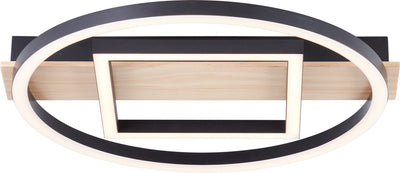 Brilliant ag brillant maureen - plafonnier - led 24w - 3000k - noir - bois