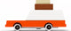 Candylab toys candycar world : wagon à bagages (w021) 8,4x4,1x3cm, bois moulé sous pression, magnétique, dans une boîte cadeau, 3+