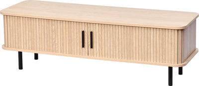 Meuble TV de loisirs Mano - aspect bois de chêne métal noir 120 x 40 x 39 cm - meuble TV moderne avec espace de rangement