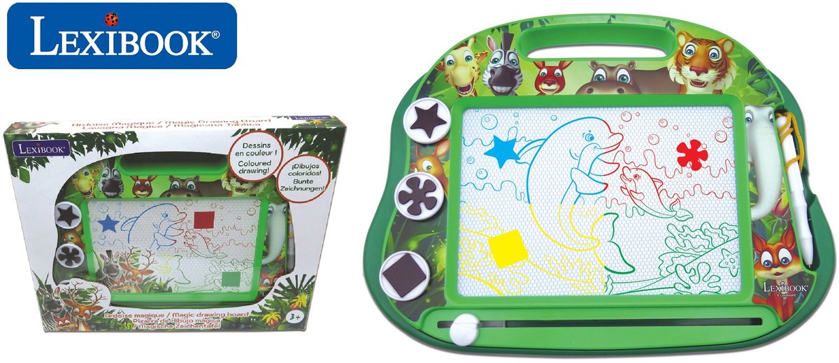 Lexibook les animaux planche à dessin magnétique multicolore avec accessoires format A5