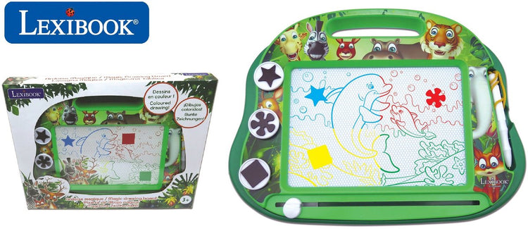 Lexibook les animaux planche à dessin magnétique multicolore avec accessoires format A5
