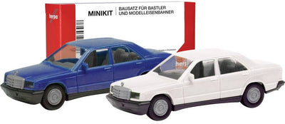 Herpa Mercedes Benz 190e, bleu et blanc 012409-009 h0