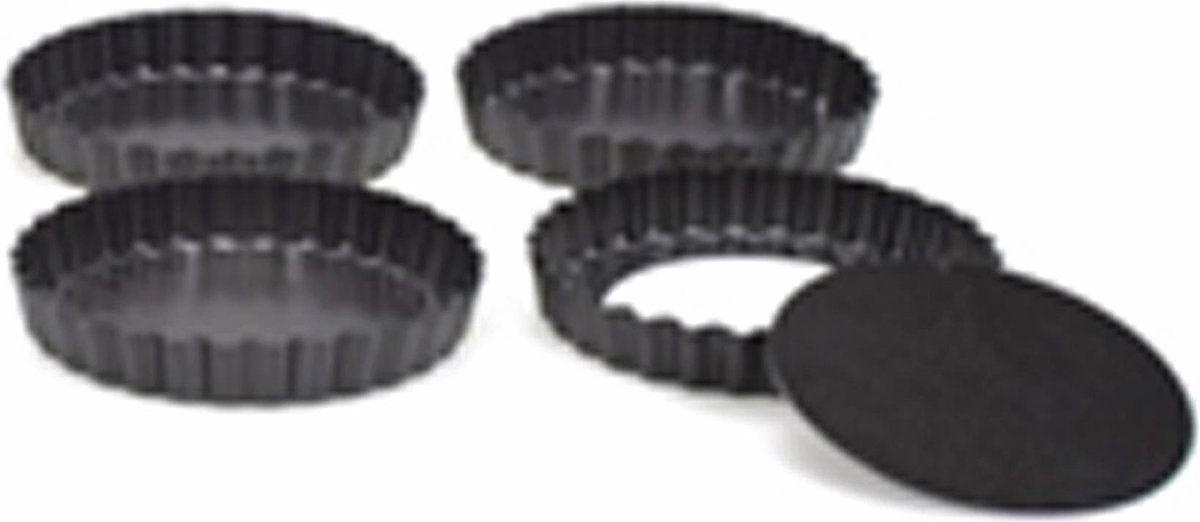 Moule point-virgule - 4 mini moules à cake - revêtement antiadhésif - fond amovible - ø 10cm