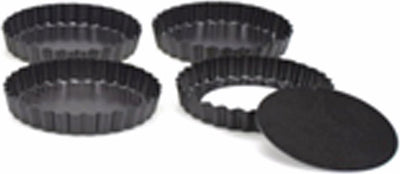 Moule point-virgule - 4 mini moules à cake - revêtement antiadhésif - fond amovible - ø 10cm