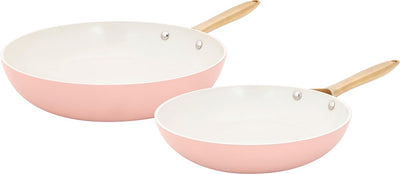 Set de poêles Cosy Trendy Elegance 2 pièces ø24 28cm - sans PFA - poêle à induction - chauffage rapide - sans couvercle - rose