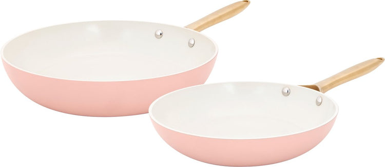 Set de poêles Cosy Trendy Elegance 2 pièces ø24 28cm - sans PFA - poêle à induction - chauffage rapide - sans couvercle - rose