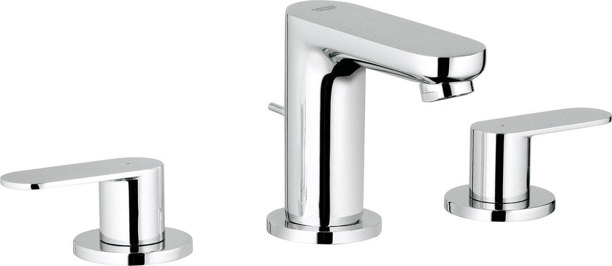 Robinet pour lavabo Grohe eurosmart cosmopolitan trois trous - bec bas - avec garniture de vidage - chrome