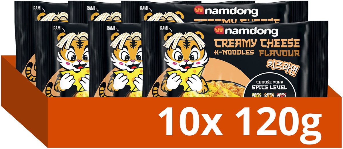 Nouilles instantanées Namdong - fromage crémeux - nouilles au goût de fromage crémeux à la coréenne - 10 x 120 g