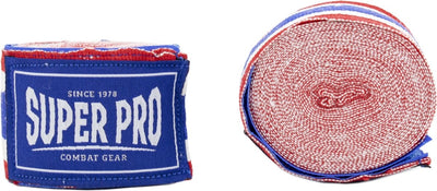 Bandages de combat super pro rouge blanc bleu 450cm