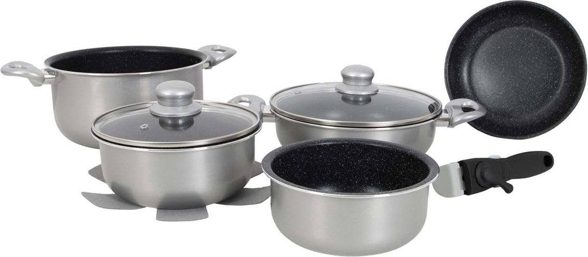 Set de poêles Gimex - induction - argent - 8 pièces