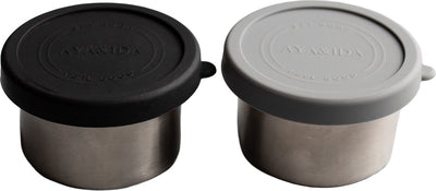 Aya ida aya ida - récipient à collations - boîte à lunch - boîte à pilules - récipient alimentaire - 100ml - gris foncé noir mat