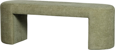 Banc Woood Jacob - chenille - vert olive - 46x130x46