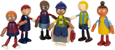 Famille de maisons de poupée en bois à petit pied avec fauteuil roulant, 6e.