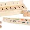 Boîte de tri en bois de petit pied Explorateur mondial