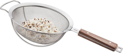 Passo Gefu – 20 cm – tamis en acier inoxydable avec manche en noyer – maille fine